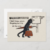 Vintage Postkarte für die schwarze Katze (Vorne/Hinten)