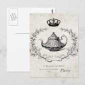 Vintage Postkarte für französisches Teekanne (Vorne/Hinten)