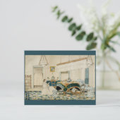 Vintage Postkarte für Frauen lesen Bücher (Stehend Vorderseite)