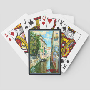 Vintage Postkarte für Venedig Spielkarten