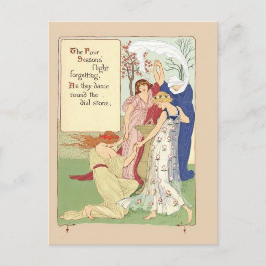 Vintage Postkarte für vier Saisons (Vorderseite)