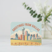 Vintage Postkarte | Grüße aus Dallas (Stehend Vorderseite)