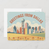 Vintage Postkarte | Grüße aus Dallas (Vorne/Hinten)