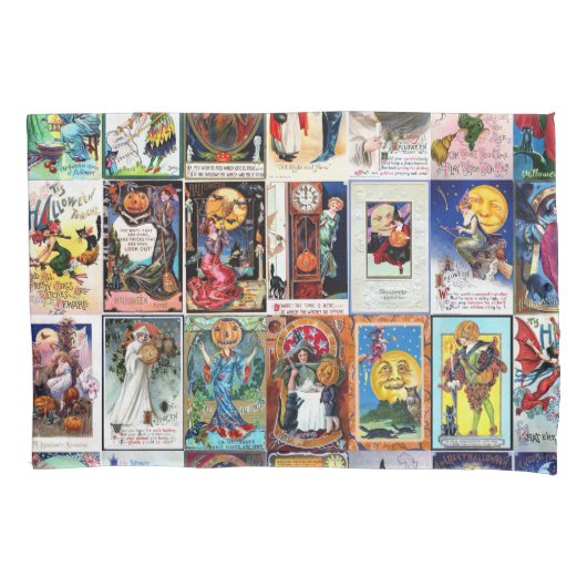 Vintage Postkarte Halloweens Kissenbezug (Vorderseite-Links)