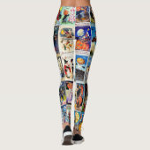 Vintage Postkarte Halloweens Leggings (Rückseite)