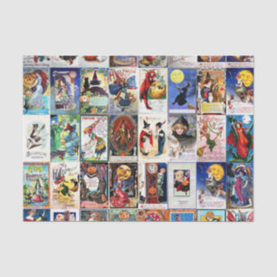 Vintage Postkarte Halloweens Seidenpapier