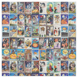 Vintage Postkarte Halloweens Stoff