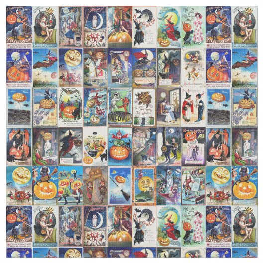 Vintage Postkarte Halloweens Stoff (Nahaufnahme)