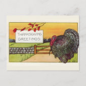 Vintage Postkarte "Happy Thanksgiving" (Vorderseite)
