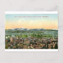 Vintage Postkarte im Zentrum von Spokane