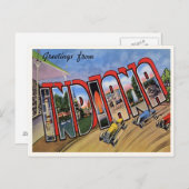 Vintage Postkarte Indiana (Vorne/Hinten)