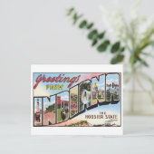 Vintage Postkarte Indiana (Stehend Vorderseite)