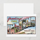 Vintage Postkarte Indiana (Vorne/Hinten)