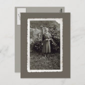 Vintage Postkarte - Junge Frau im Weinberg (Vorne/Hinten)