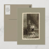 Vintage Postkarte - Junge und Mädchen (Vorne/Hinten)
