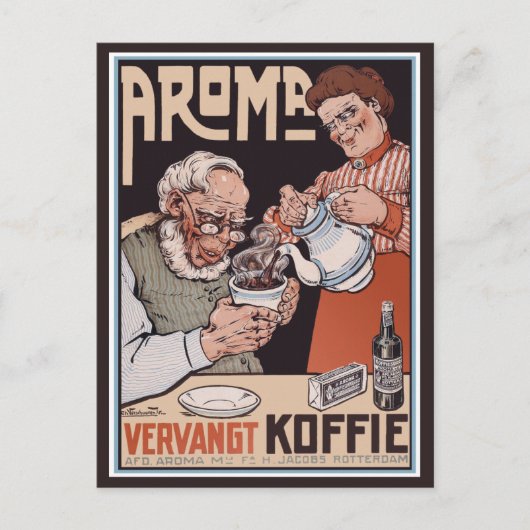 Vintage Postkarte:   Kaffee: Aroma Vergangt Koffie Postkarte (Vorderseite)