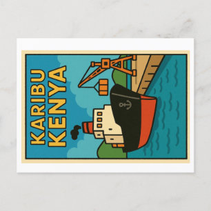 Vintage Postkarte - Karibu Kenya