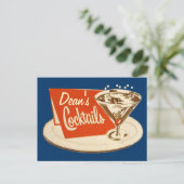 Vintage Postkarte - Martini-Glascocktails (Stehend Vorderseite)