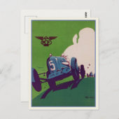 Vintage Postkarte mit Altwagen (Vorne/Hinten)