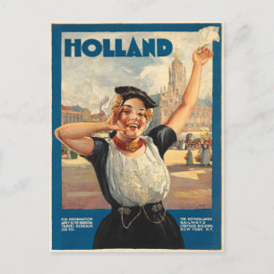 Vintage Postkarte mit Holland Poster Print