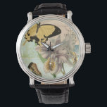 Vintage Postkarte mit Schmetterlingen und Blume Armbanduhr<br><div class="desc">Dieses Bild einer Vintagen Postkarte mit Lavendel-Blume und bunten Schmetterlingen wurde von Vision Studio erstellt. Ein großartiges Stück,  das an jeder Wand phantastisch würde. Bestelle noch heute!</div>