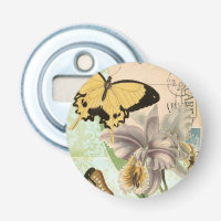 Vintage Postkarte mit Schmetterlingen und Blume