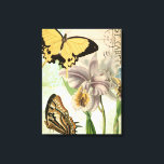 Vintage Postkarte mit Schmetterlingen und Blume Leinwanddruck<br><div class="desc">Dieses Bild einer Vintagen Postkarte mit Lavendel-Blume und bunten Schmetterlingen wurde von Vision Studio erstellt. Ein großartiges Stück,  das an jeder Wand phantastisch würde. Bestelle noch heute!</div>