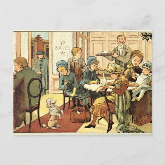 Vintage Postkarte mit schöner Illustration (Vorderseite)