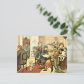 Vintage Postkarte mit schöner Illustration (Stehend Vorderseite)