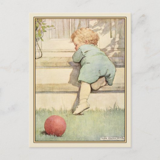 Vintage Postkarte mit Sweet Baby Illustration (Vorderseite)