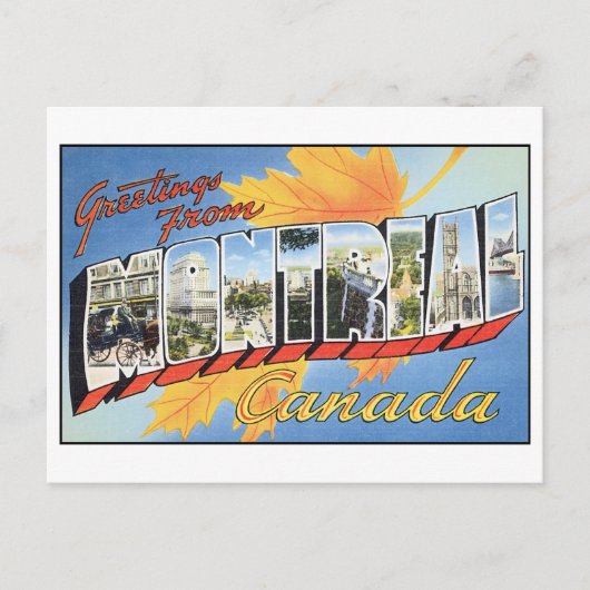 Vintage Postkarte Montreal (Vorderseite)