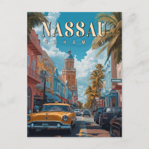 Vintage Postkarte Nassau Bahamas - Klassisches Tro