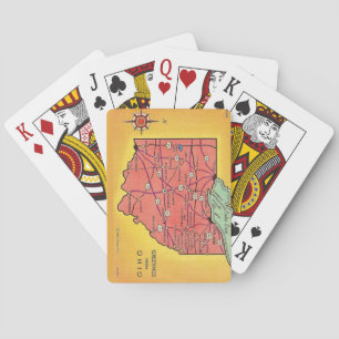 Vintage-Postkarte Ohio-Karten-Grüße Spielkarten