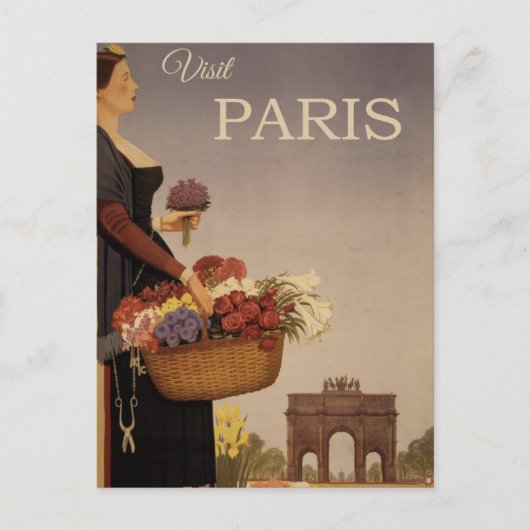Vintage Postkarte Paris (Vorderseite)