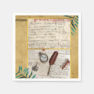 Vintage Postkarte Paris Papier Napkins Serviette