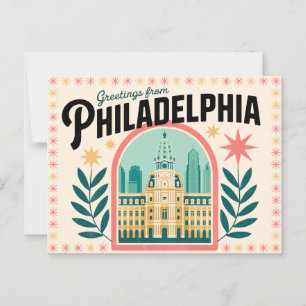 Vintage Postkarte Philadelphia   Grüße aus