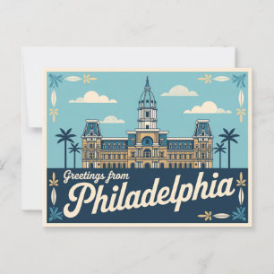 Vintage Postkarte Philadelphia   Grüße aus