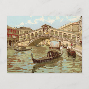 Vintage Postkarte Ponte de ponte di Rialto, Venezi