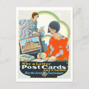 Vintage-Postkarte "Postkarten sagen es besser" Postkarte