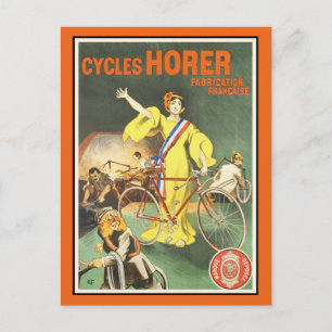 Vintage Postkarte: Radfahrer-Fahrradanzeige Postkarte
