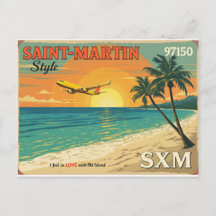 Vintage-Postkarte Saint-Martin SXM-Postkarte Postkarte