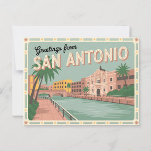 Vintage Postkarte San Antonio   Grüße aus