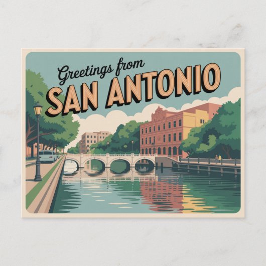 Vintage Postkarte San Antonio | Grüße aus (Vorderseite)