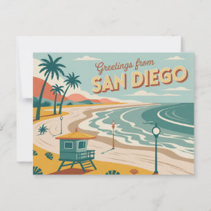 Vintage Postkarte San Diego   Grüße aus