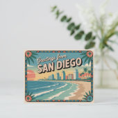 Vintage Postkarte San Diego | Grüße aus (Stehend Vorderseite)