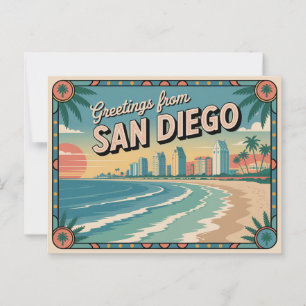 Vintage Postkarte San Diego   Grüße aus