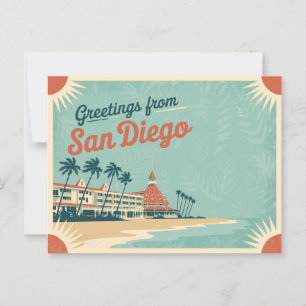 Vintage Postkarte San Diego   Grüße aus