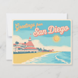 Vintage Postkarte San Diego   Grüße aus