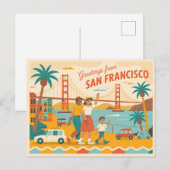 Vintage Postkarte San Francisco | Grüße aus (Vorne/Hinten)