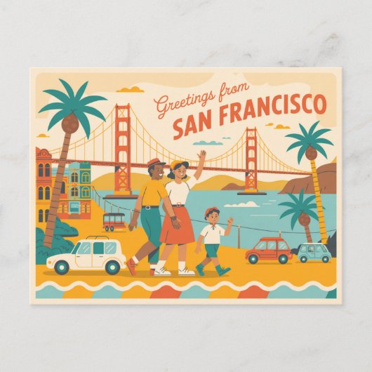 Vintage Postkarte San Francisco | Grüße aus (Vorderseite)